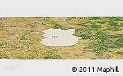 Shaded Relief Panoramic Map of Köthen, satellite outside