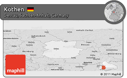 Silver Style Panoramic Map of Köthen