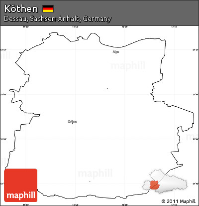 Blank Simple Map of Köthen, cropped outside