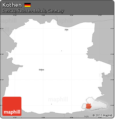 Gray Simple Map of Köthen