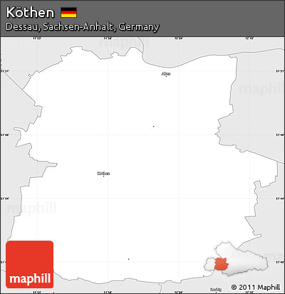 Silver Style Simple Map of Köthen