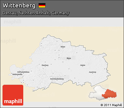 Classic Style 3D Map of Wittenberg, single color outside