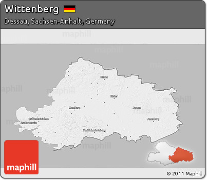 Gray 3D Map of Wittenberg, single color outside