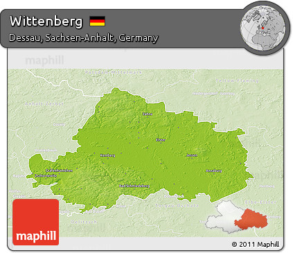 Physical 3D Map of Wittenberg, lighten