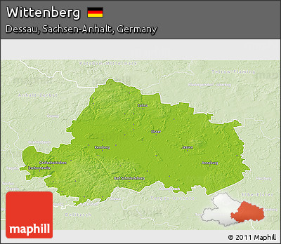 Physical 3D Map of Wittenberg, lighten