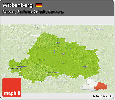 Physical 3D Map of Wittenberg, lighten