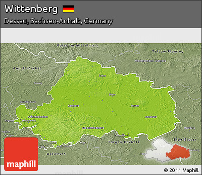Physical 3D Map of Wittenberg, semi-desaturated