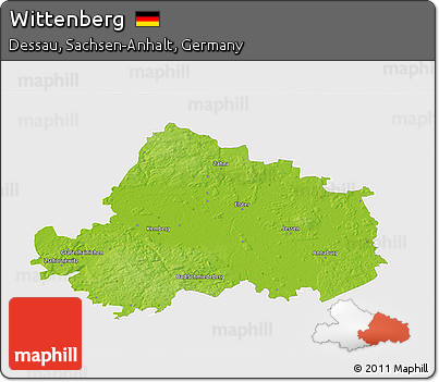 Physical 3D Map of Wittenberg, single color outside