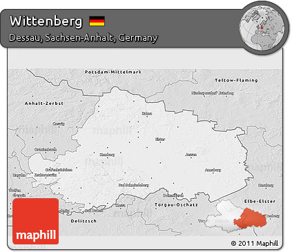 Silver Style 3D Map of Wittenberg