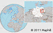 Gray Location Map of Wittenberg, highlighted country, highlighted parent region, within the entire country
