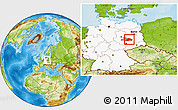 Physical Location Map of Wittenberg, highlighted country, highlighted parent region