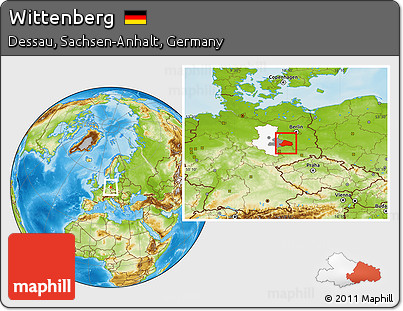 Physical Location Map of Wittenberg, highlighted parent region, highlighted grandparent region