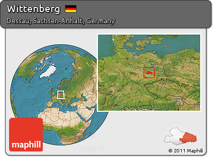 Satellite Location Map of Wittenberg