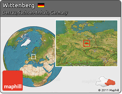 Satellite Location Map of Wittenberg