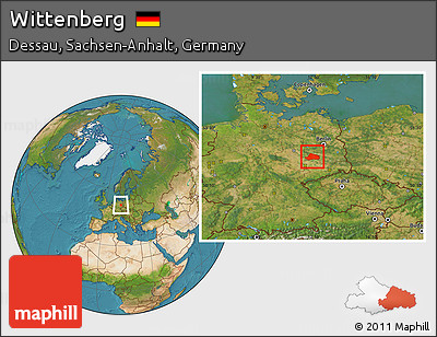 Satellite Location Map of Wittenberg