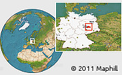 Satellite Location Map of Wittenberg, highlighted country, highlighted parent region