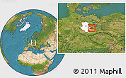 Satellite Location Map of Wittenberg, highlighted grandparent region