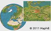 Satellite Location Map of Wittenberg, highlighted parent region