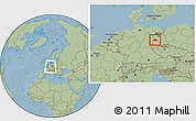 Savanna Style Location Map of Wittenberg, within the entire country, hill shading
