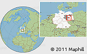 Savanna Style Location Map of Wittenberg, highlighted country, highlighted grandparent region, within the entire country