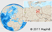 Shaded Relief Location Map of Wittenberg, highlighted parent region
