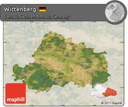 Satellite Map of Wittenberg, lighten