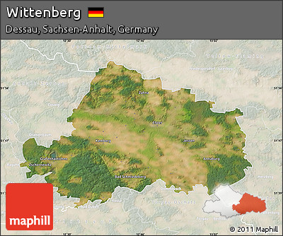 Satellite Map of Wittenberg, lighten