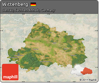 Satellite Map of Wittenberg, lighten