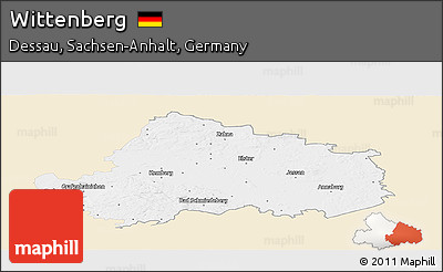 Classic Style Panoramic Map of Wittenberg, single color outside