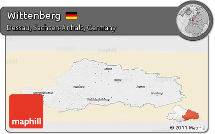 Classic Style Panoramic Map of Wittenberg, single color outside