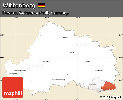Classic Style Simple Map of Wittenberg, single color outside