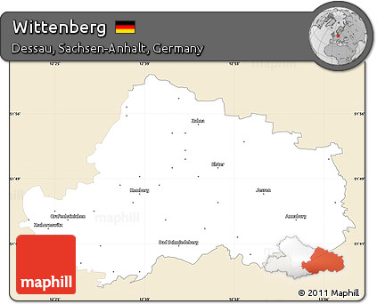Classic Style Simple Map of Wittenberg, single color outside