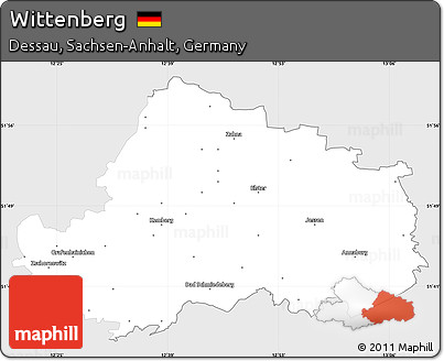 Silver Style Simple Map of Wittenberg, single color outside