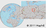 Gray Location Map of Halle an der Saale