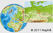 Physical Location Map of Halle an der Saale