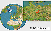 Satellite Location Map of Halle an der Saale