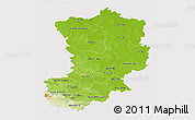 Physical 3D Map of Magdeburg, cropped outside