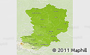 Physical 3D Map of Magdeburg, lighten