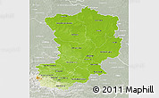 Physical 3D Map of Magdeburg, lighten, semi-desaturated