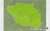 Physical 3D Map of Altmarkkreis Salzwedel, semi-desaturated