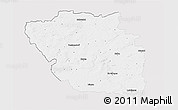 Silver Style 3D Map of Altmarkkreis Salzwedel, single color outside