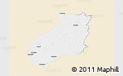 Classic Style 3D Map of Jerichower Land, single color outside