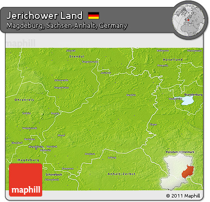 Physical 3D Map of Jerichower Land