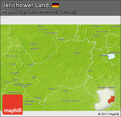 Physical 3D Map of Jerichower Land