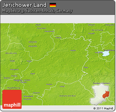 Physical 3D Map of Jerichower Land