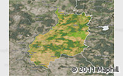 Satellite 3D Map of Jerichower Land, semi-desaturated