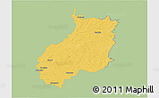 Savanna Style 3D Map of Jerichower Land, single color outside