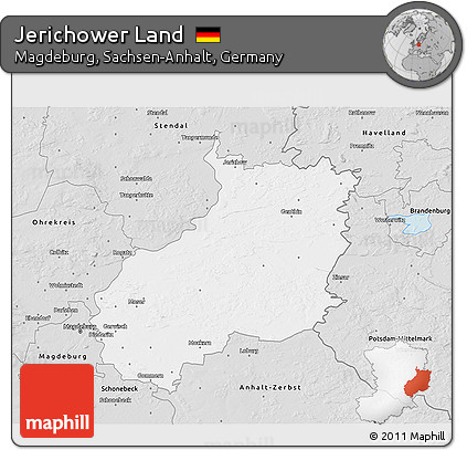 Silver Style 3D Map of Jerichower Land