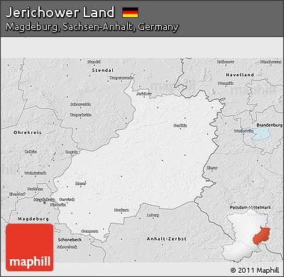 Silver Style 3D Map of Jerichower Land