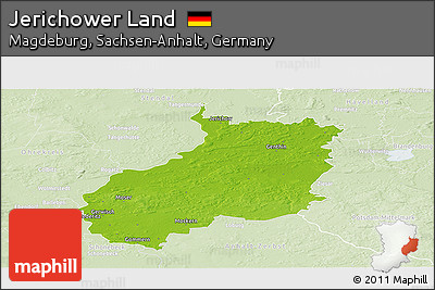 Physical Panoramic Map of Jerichower Land, lighten